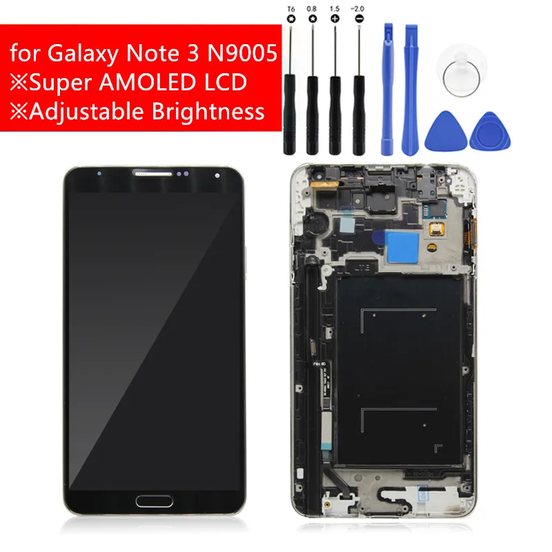 ЖК дисплей с рамкой для Samsung Galaxy Note 3 N9005 дигитайзер сенсорного экрана запасные