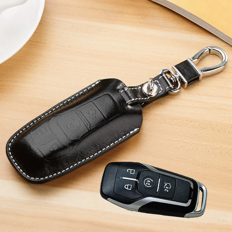 Кожаный чехол для ключа Ford 2014 2015 2016 Mendeo fusion F150 Explorer Taurus Mustang Edge|leather key cover|ford coverford