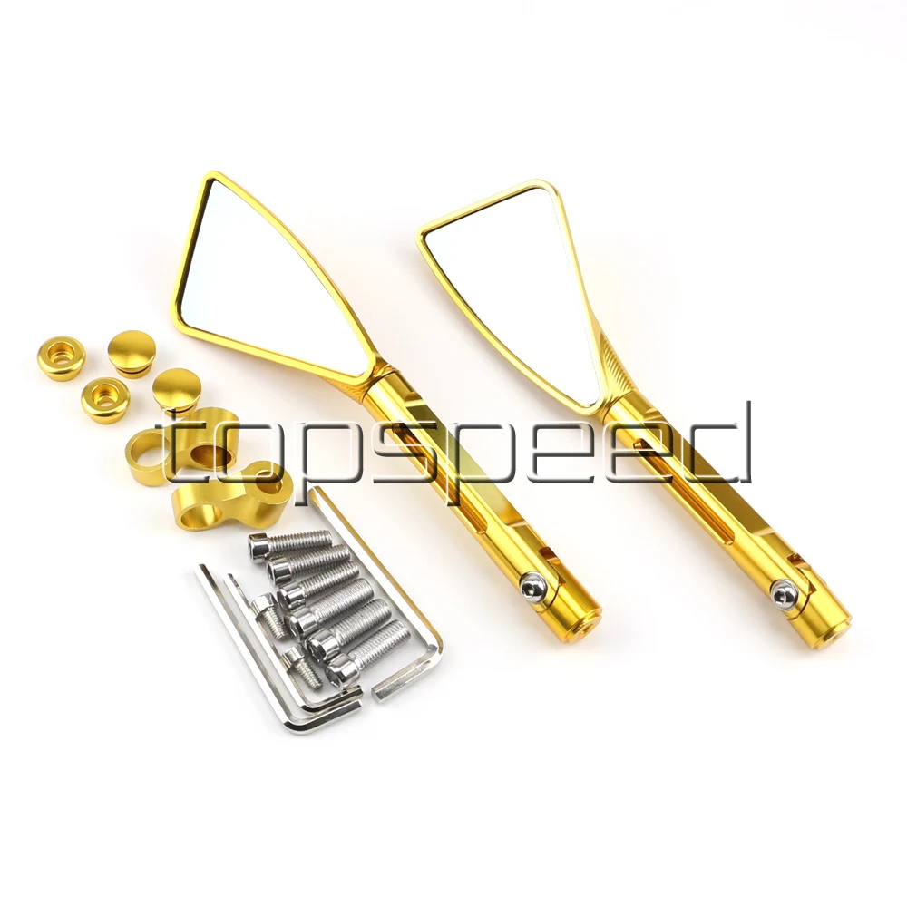 

Gold Motorcycle Side Rearview Mirrors For Honda Suzuki Kawasaki Yamaha Buell Ducati Buell Aprilia Triumph