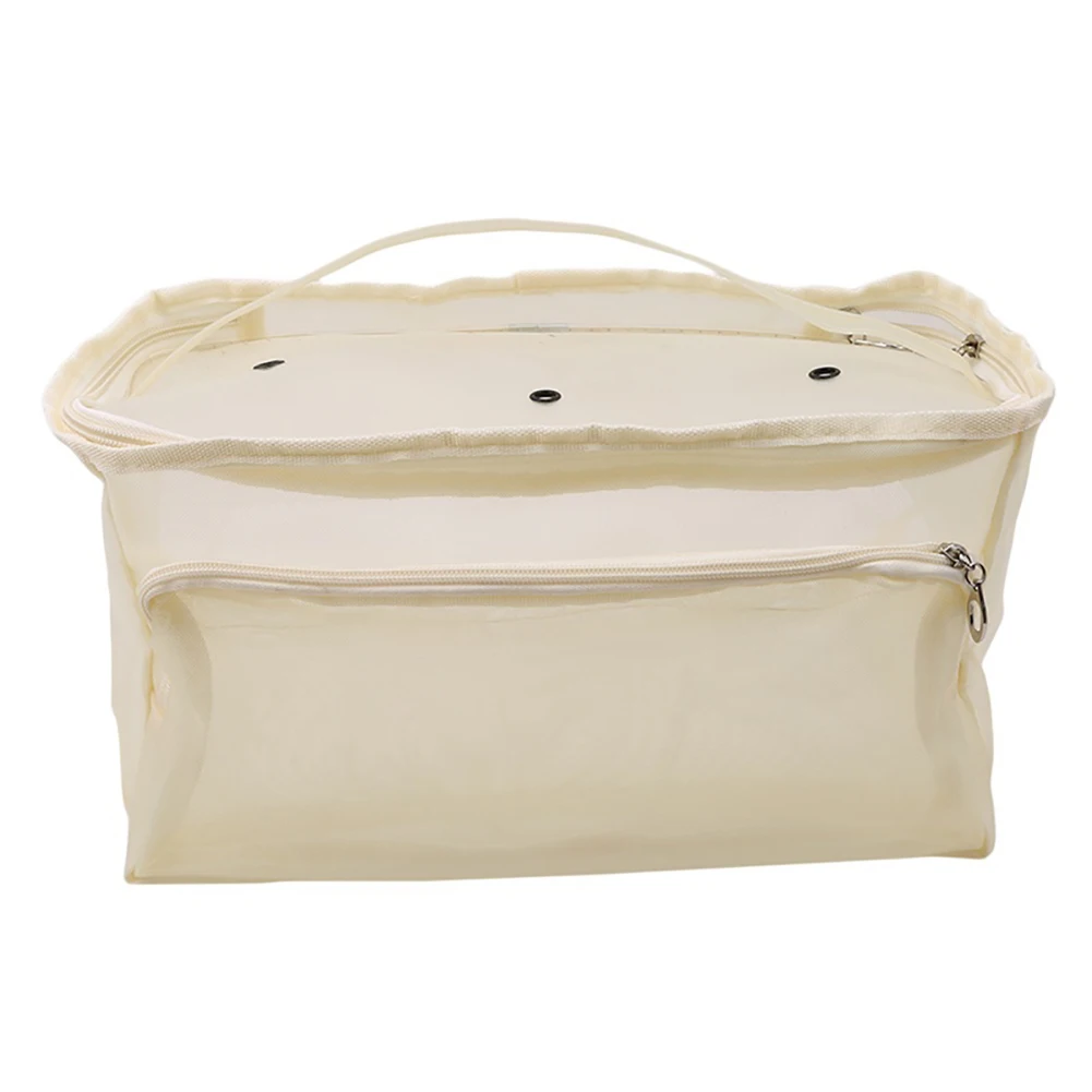 Beige Новые 3 отверстия Вязание Пряжа сумка для хранения крючком иглы, швейные инструменты мешок - Цвет: Beige