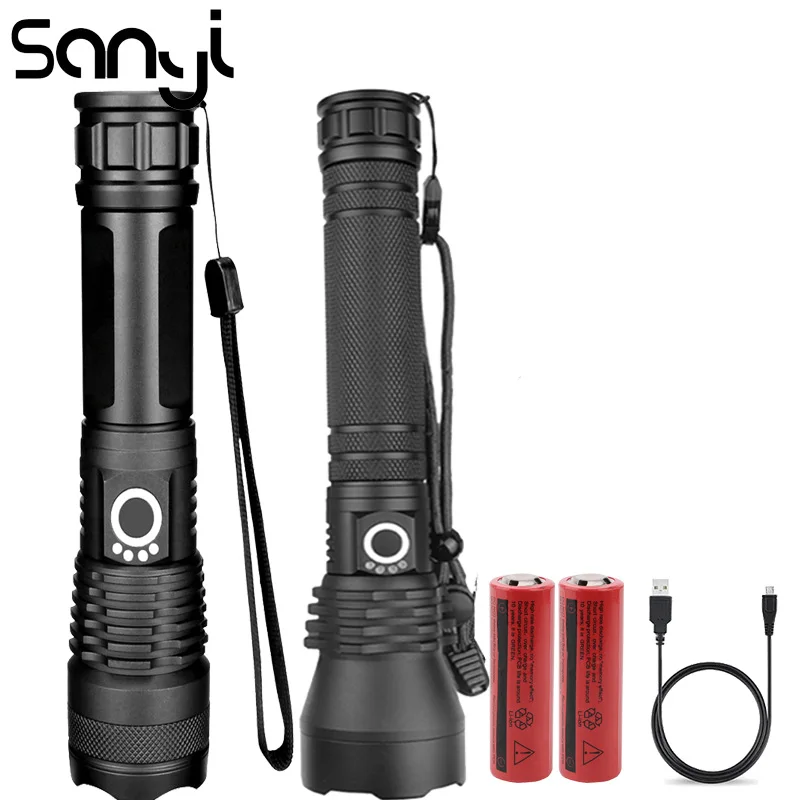 SANYI XHP70 XHP50 светодиодный фонарик фонарь USB перезаряжаемая лампа Zoomable Tactical defense 26650 фонарь для кемпинга и охоты
