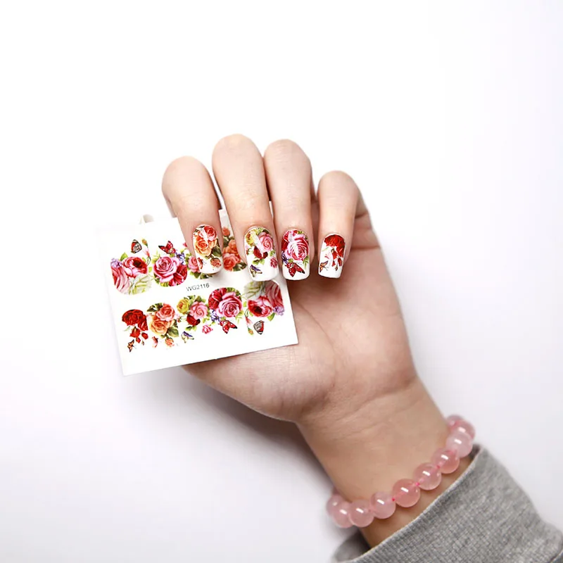 Belle Fille ногтей Стикеры воды DIY маникюр ползунок украшения наклейки 3D Nail Art Советы