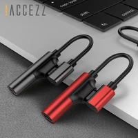 accezz 2 in 1 dual lighting charging listening adapter for iphone xr xs max 8 7 plus earphone audio calling jack aux splitter