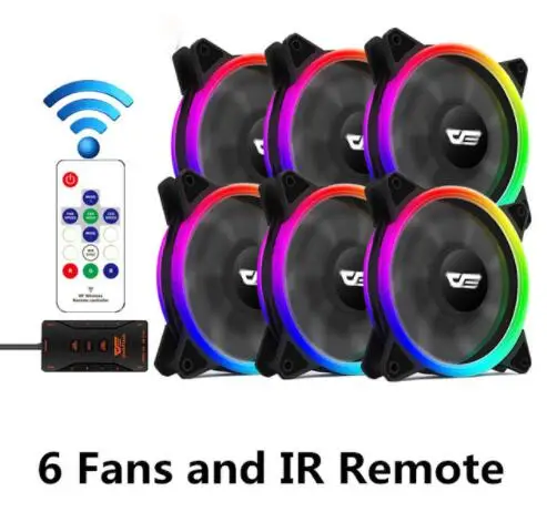 6 fancontrollerlight Aigo darkFlash DR12-Pro чехол вентилятор Aura Sync кулер вентилятор RGB регулируемый светодиодный 120 мм тихий удаленный компьютер кулер охлаждающий чехол для процессора вентилятор - Цвет лезвия: 6 fancontrollerlight