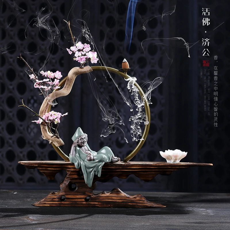 Zen Lucky курильница для благовоний выветренная древесина искусственные растения