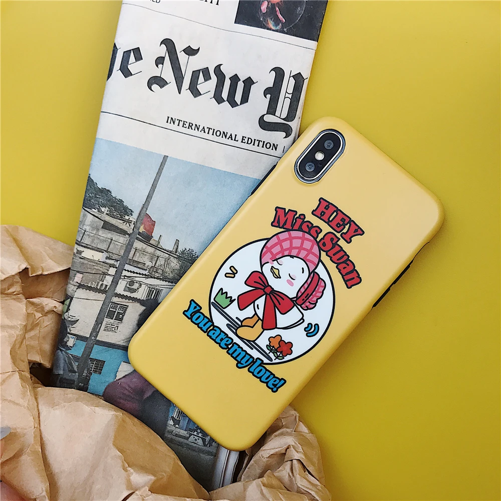 Пара прекрасная утка телефон чехлы для Iphone X 6 6s plus 7 плюс мягкий силиконовый чехол