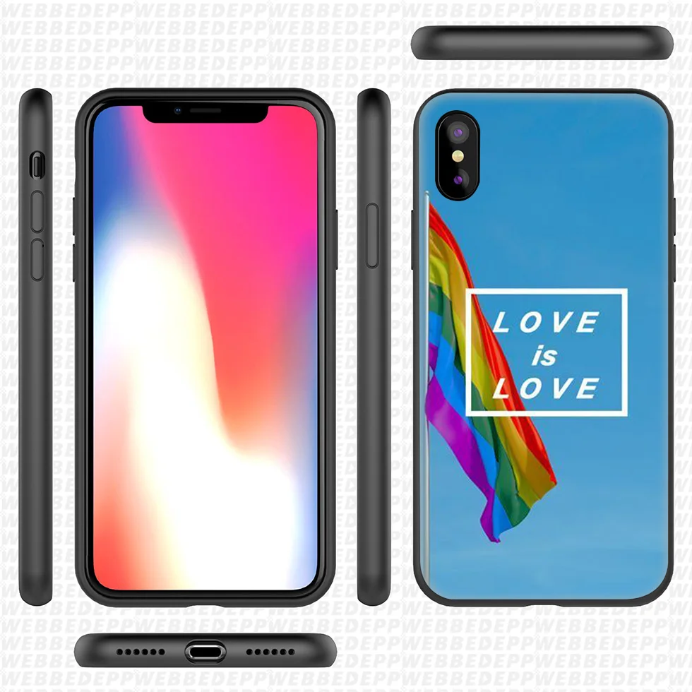 WEBBEDEPP Love Is LGBT Радужный Мягкий силиконовый чехол для iPhone 11 Pro Xr Xs Max X или 10 8 7 6 6S Plus 5 5S