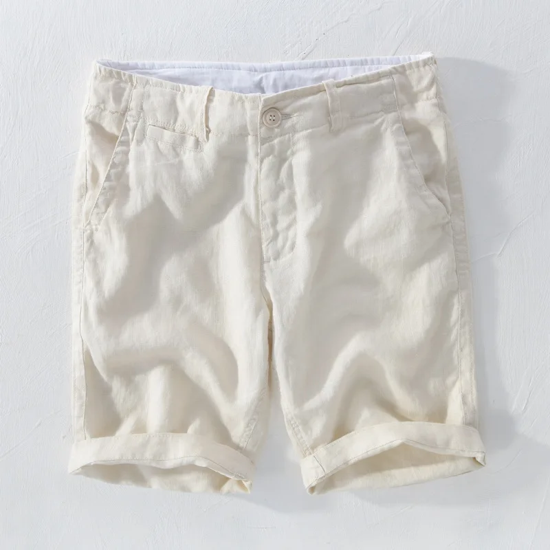 Летние шорты мужские повседневные однотонные льняные 10 видов цветов|Мужские
