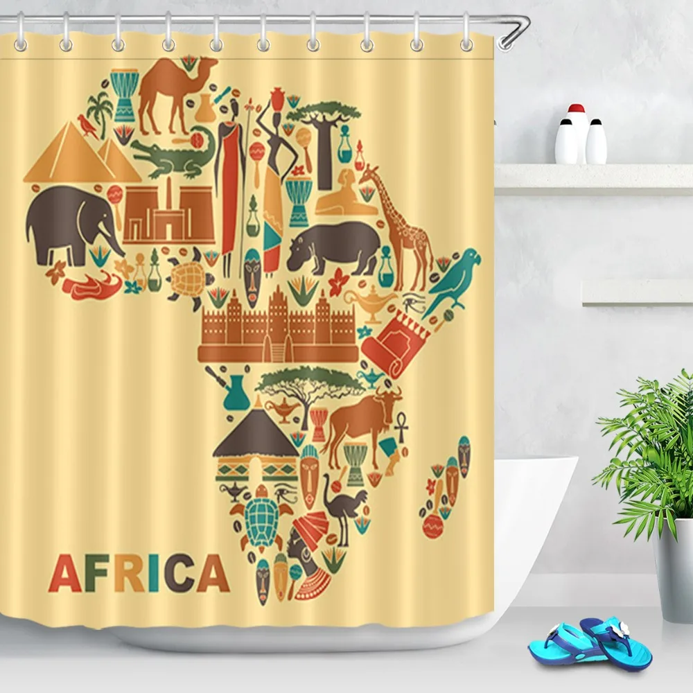 Водонепроницаемая занавеска для душа LB 72 ''в виде мультяшной забавной карты