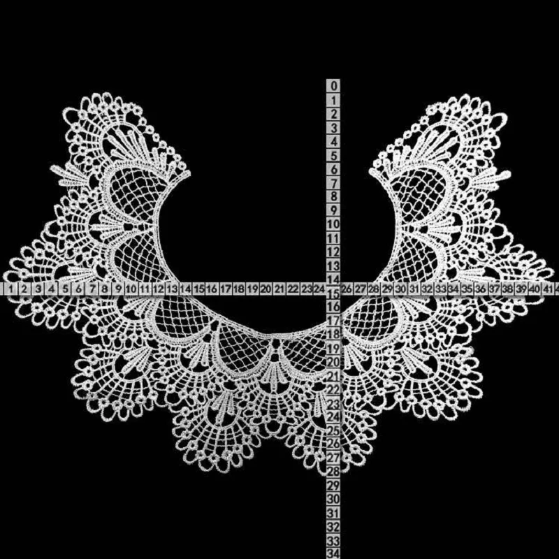 1 PCS 100% Polyester Off White Floral Lace Collar Fabric Trim DIY Embroidery Neckline Applique Sewing Craft | Дом и сад