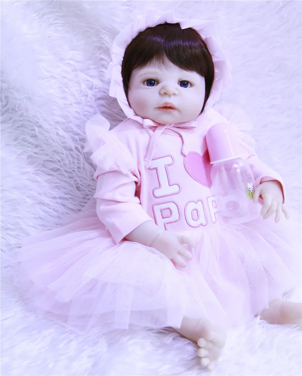 

Кукла Reborn для маленькой девочки, 23 дюйма, полностью силиконовая кукла reborn, игрушки в подарок, Реалистичная кукла reborn com corpo de silicone menina