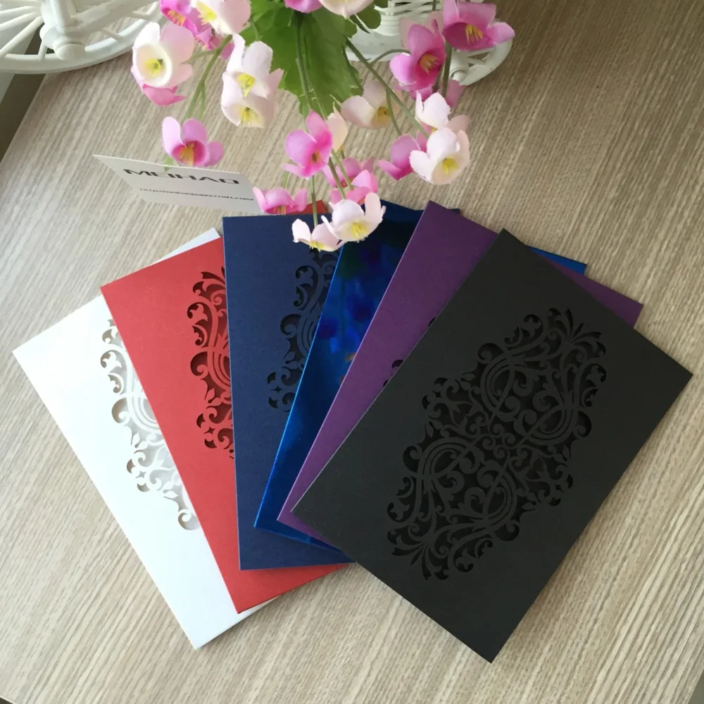 

100/pcs New elegant lace pattern laser cut party wedding decoration invitaiton cards latest dinner invitation card greeting card