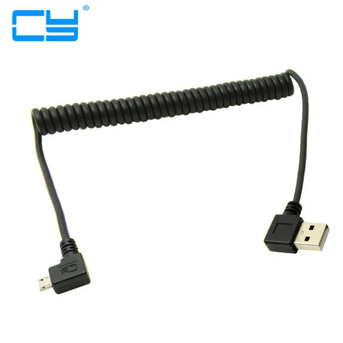 Правый угловой 90 градусов Micro USB штекер типа папа левый угол весна выдвижной