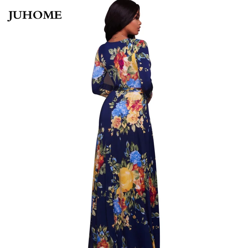 2020 длинное платье с цветочным принтом осеннее макси женская одежда в стиле хиппи