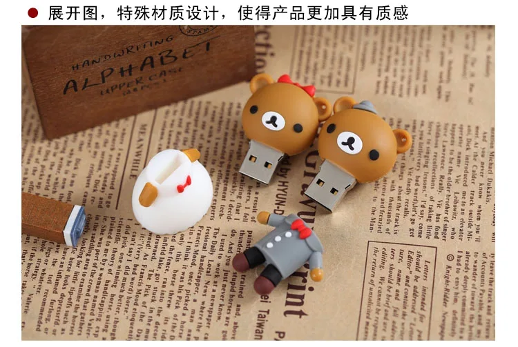 100% реальная емкость! Розничная продажа Оригинальный мультяшный usb