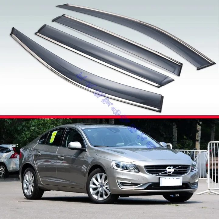 Для VOLVO S60 2016 2018 Пластик внешний козырек Vent Оттенки окна Защита от солнца Дождь