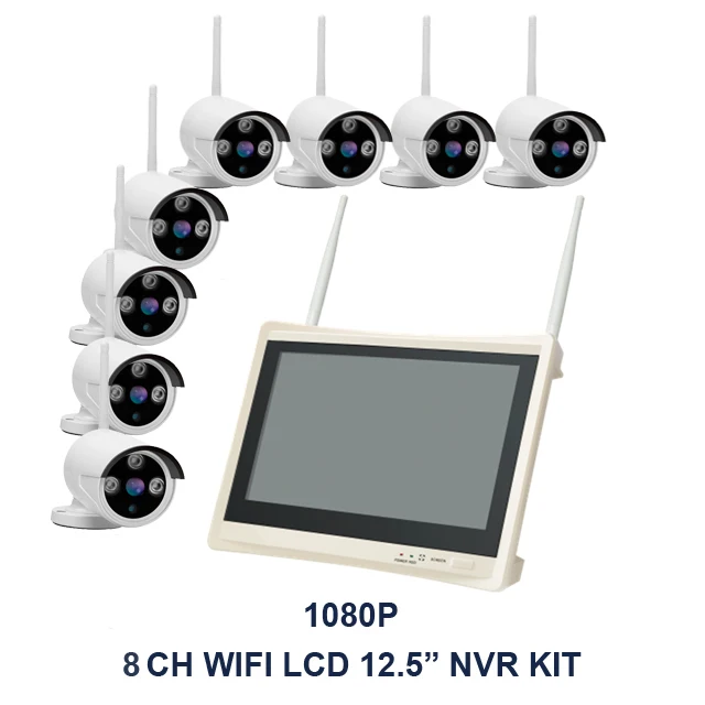 Система наружного дневного и ночного видеонаблюдения 8 каналов 2 Мп 1080P Wi Fi