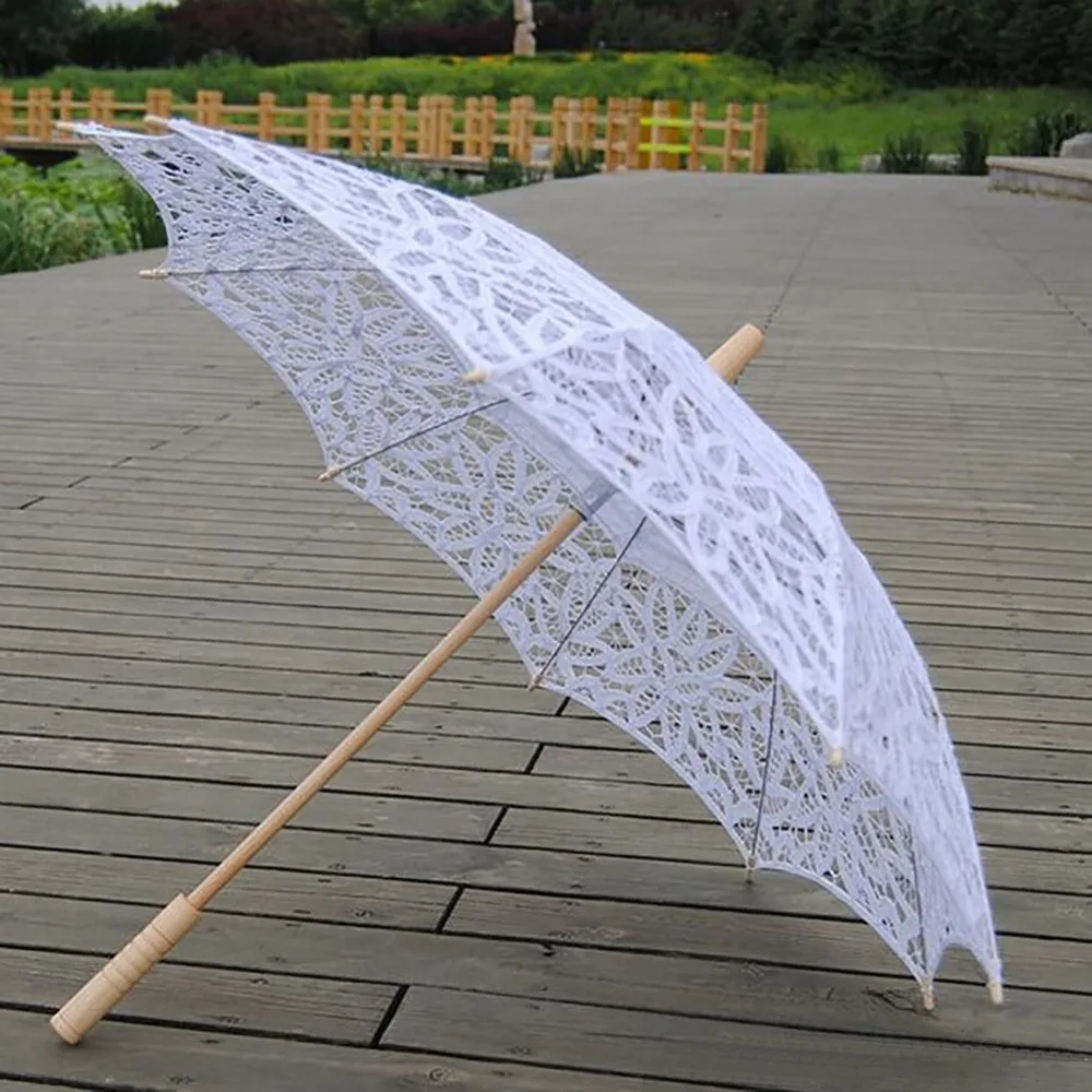 Long handle umbrella Lace sun Princess Palace Flower Umbrella sunscreen beach Photo Photography wedding | Дом и сад