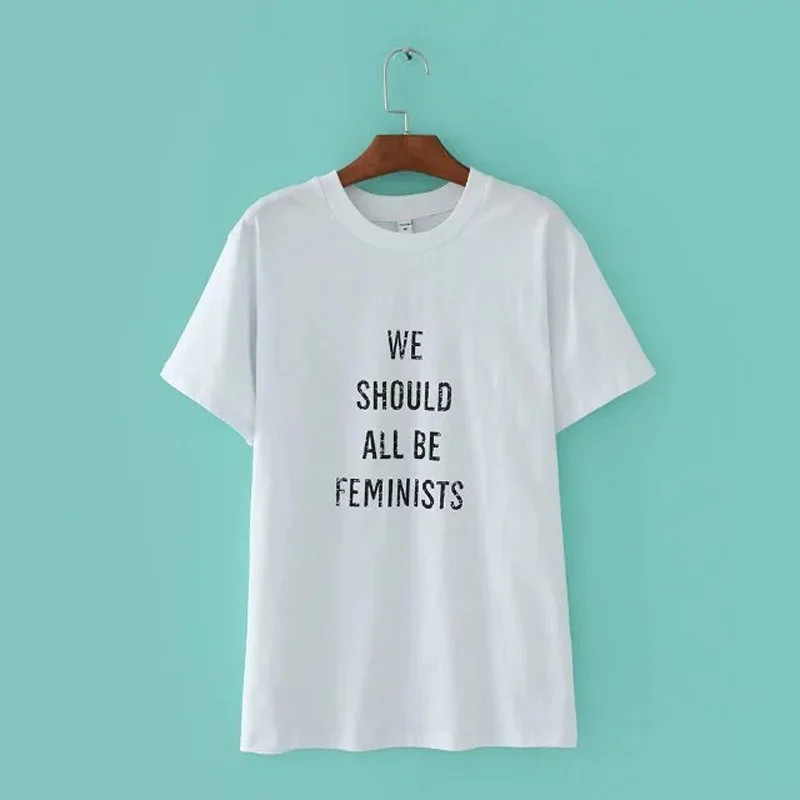 Новый летний Повседневное мы должны все быть феминистки принт Для женщин