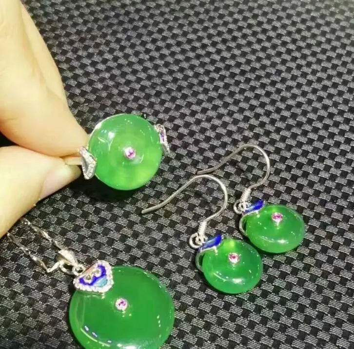 Серьги из натурального желтого халцедона зеленого цвета кольца ювелирные наборы