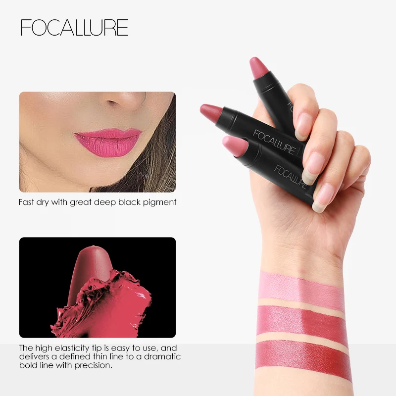 Матовая водостойкая помада FOCALLURE Pro долговечная Мягкая Помада карандаш|matte waterproof