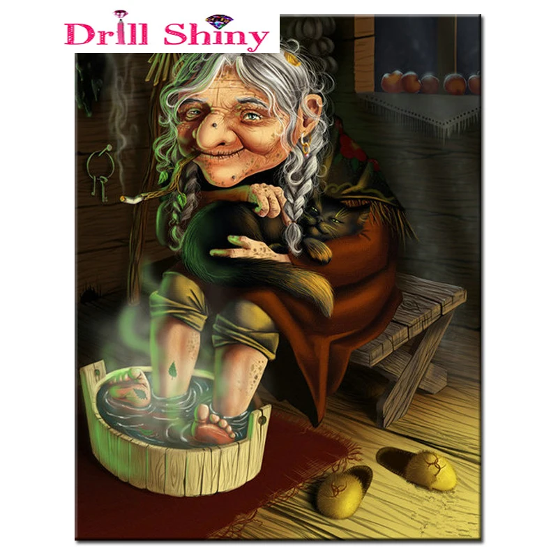 DIY diamond painting grandmother foot bath stitch 5D embroidery mosaic sewing home decoration gift | Дом и сад