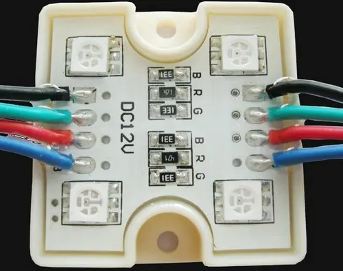 100 шт./лот 4 светодиода 5050 SMD RGB светодиодный модуль водонепроницаемая лампа