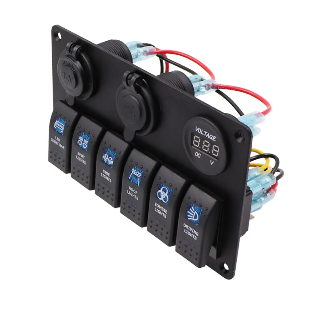 Водонепроницаемая панель переключателя на лодке для автомобиля 12 24 В
