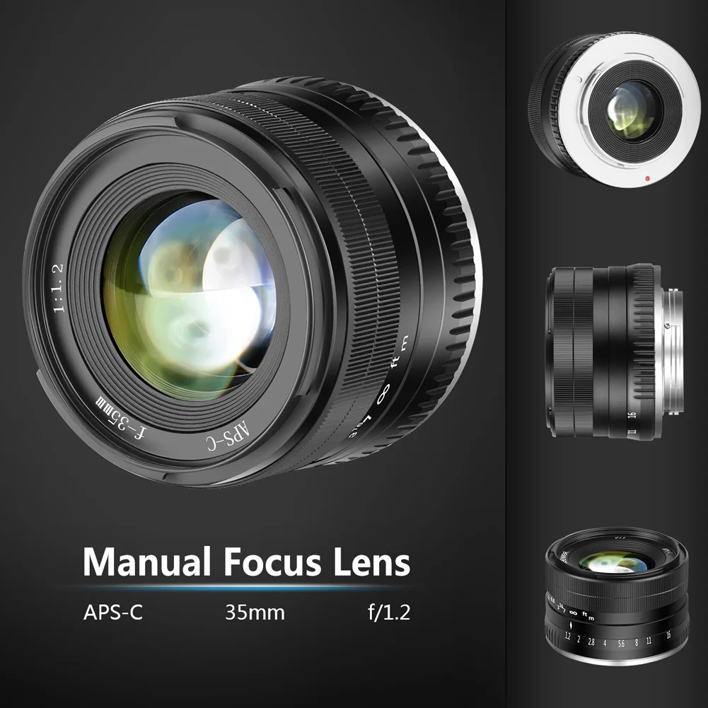 

2019 New Camera Lens For Fuji X 35mm F1.2 Manual Focus Lens Metal Casing Durable Lighweight Lens