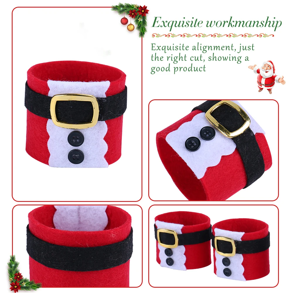 Christmas Button belt Napkin Rings Holder for Party Banquet Dinner Table Decoration/Wedding Ornament 40%off | Дом и сад