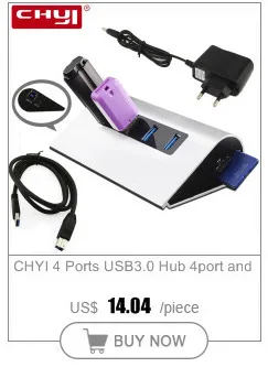 CHYI usb-хаб 3,0 с адаптером питания 7 портов USB3.0 СВЕТОДИОДНЫЙ Переключатель ВКЛ/ВЫКЛ концентратор USB разветвитель Компьютерные аксессуары для ПК ноутбука Горячая Распродажа