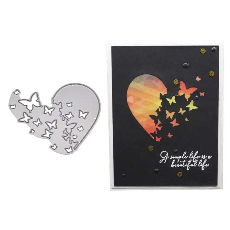 

Heart Butterfly Metal Cutting Dies Stencil DIY Scrapbooking Album Stamp Paper Card Embossing Craft Decor