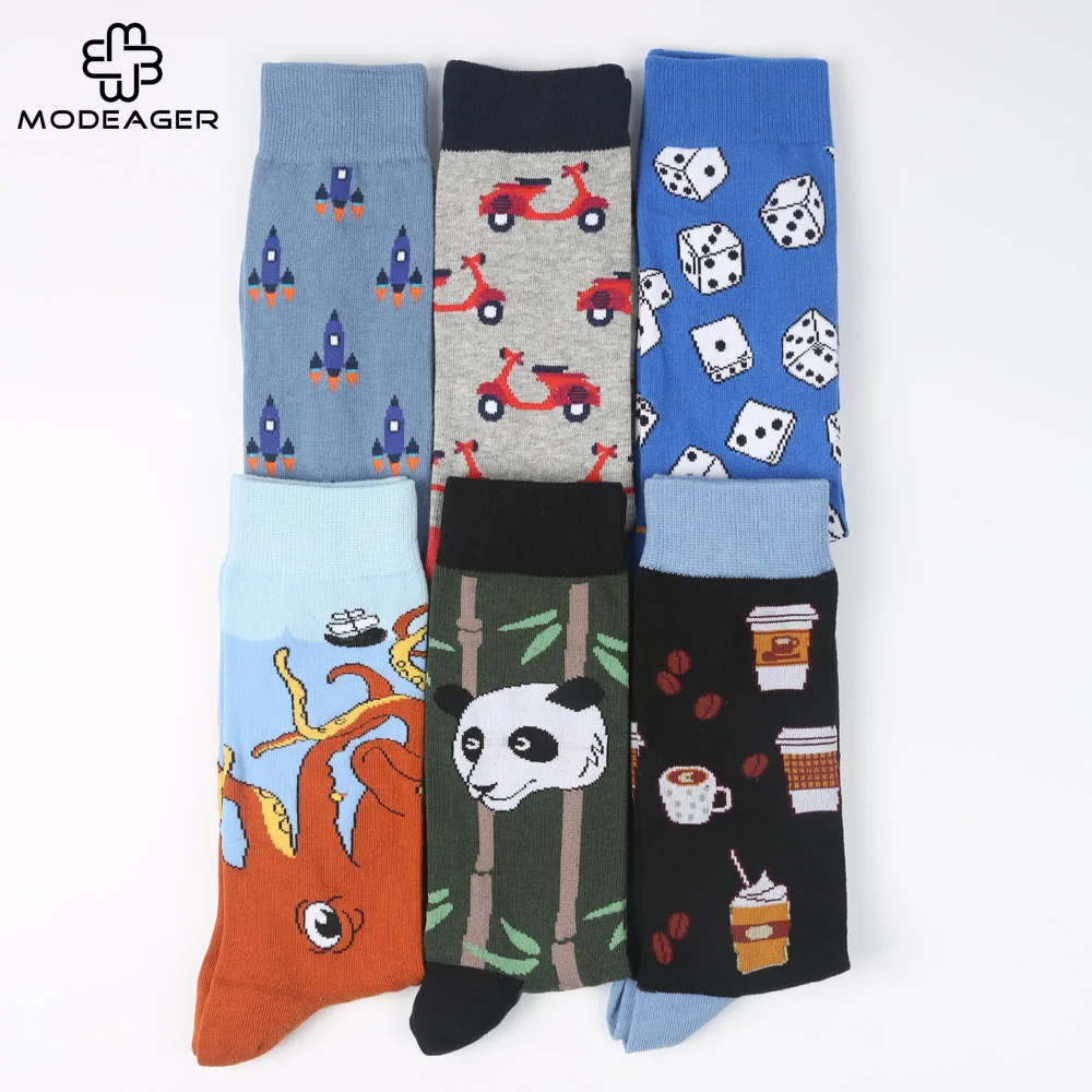 

Modeager мужские носки, мультфильм, новинка, животное, панда, осьминог, фламинго, зима, толстые, забавные, хлопковые, длинные носки для скейтборте...