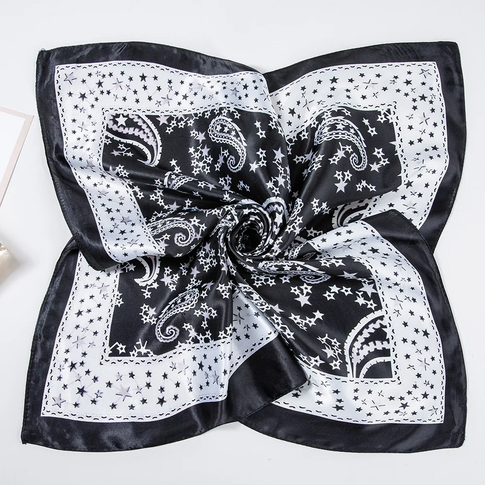 Square Scarves for Women Chic Cat Design Ponchos and Capes Multi-functional Decoratiion Shawl Silk-like Hijab hijab scarf 2019 | Аксессуары