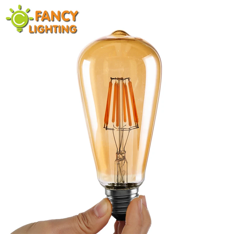 Светодиодная лампа Эдисона ST64 Золотая с регулируемой яркостью E27 110 В