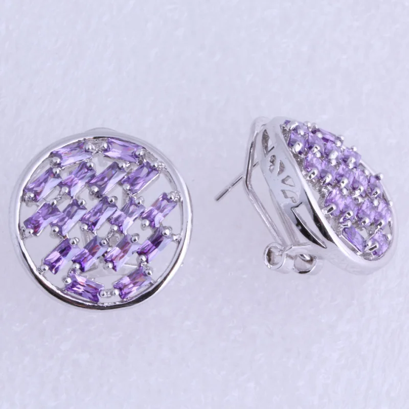 Круглые серьги-клипсы серебряного цвета с изысканными фотоэлементами модные