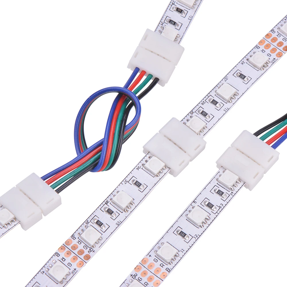 5 шт. 2/4/5 контактный разъем светодиодной ленты для 8 мм 10 12 3528 5050 5630 RGB RGBW IP20 не