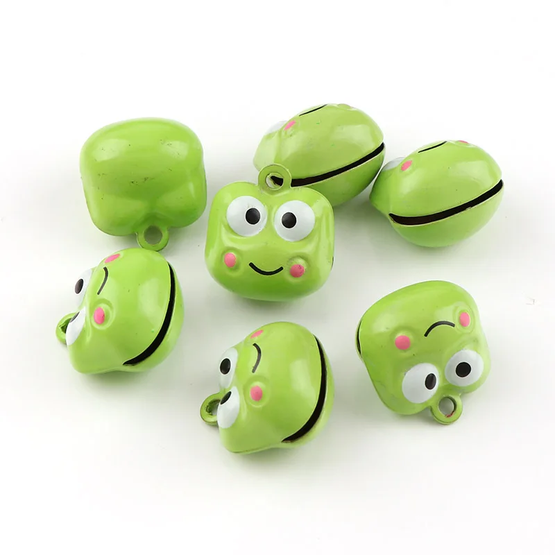 lt color frog Микс милый 2 шт. мини Кот рыба утка кролик металлические колокольчики свободные бусины праздничные вечерние украшения/Pet Bell/DIY Аксессуары для рукоделия - Цвет: lt color frog