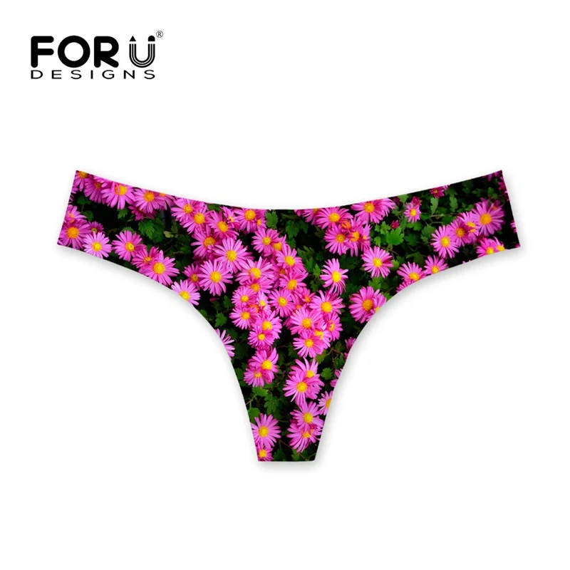 FORUDESIGNS/Модные женские брендовые стринги с 3D красными цветочными листьями, для фитнеса, нижнее белье, невидимые женские щипцы, трусики