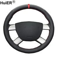 hand sewing car steering wheel cover volant funda volante for ford kuga 2008 2011 focus 2 2005 2011 c max 2007 2008 2009 2010