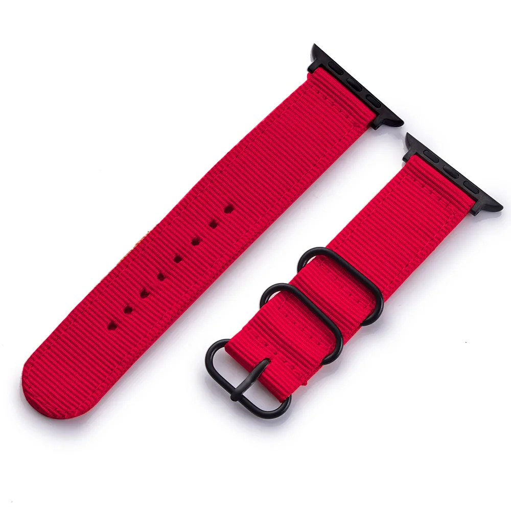 Red Лидер продаж от XIYUZHIYI, нейлоновый ремешок для наручных часов Apple Watch, версии 3, 2, 1, спортивный кожаный браслет, 42 мм, 38 мм, ремешок для iWatch - Цвет ремешка: Red