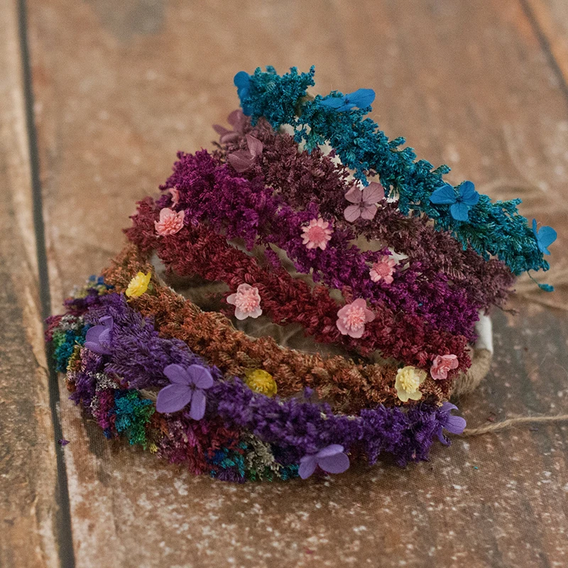 Newborn photography props headwear rainbow flower garland headdress baby photos headband hair ribbon | Детская одежда и обувь