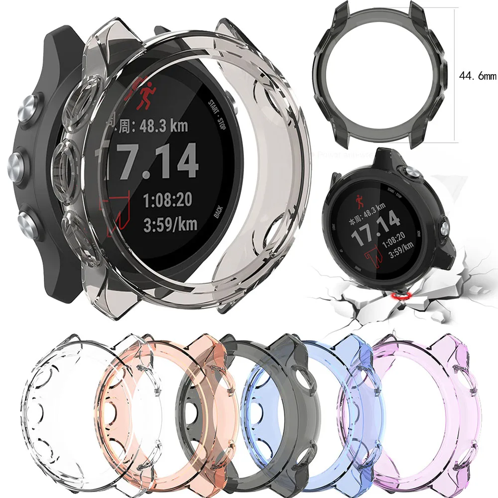 Силиконовый противоударный защитный чехол для смарт часов Garmin Forerunner 245 245M мягкий