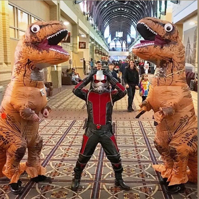 Надувной костюм Oloey для взрослых и детей, костюм динозавра T REX, карнавальный костюм с героями мультфильмов, нарядное платье, маскарадный костюм Пурим, комбинезон# TRex004