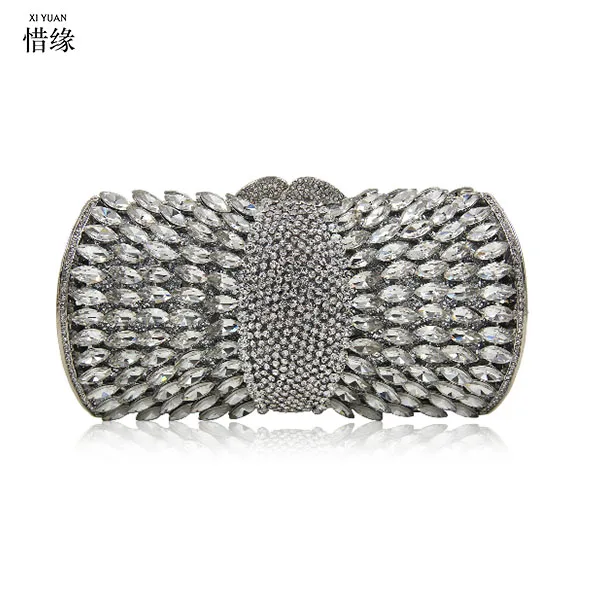 

Luxury Crystal Women Wedding Bridesmaids Clutch bag cocktail Handbag Evening Bag floral beading party gold purses new designer