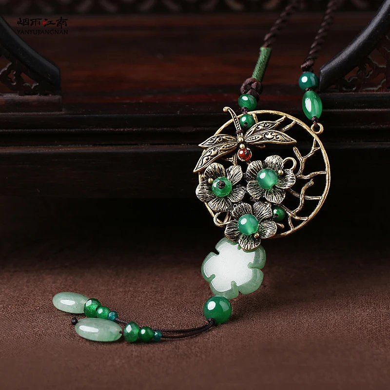 Свитер цепи длинный Национальный Ветер весенняя одежда аксессуары кулон платье