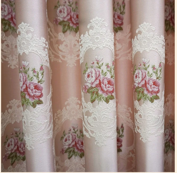 Pink Cloth Дизайнерские шторы с розовой вышивкой для гостиной, столовой, спальни, однотонные высокоточные жаккардовые затемненные шторы T114#4 - Цвет: Pink Cloth