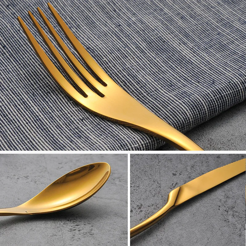 Набор посуды Upors из нержавеющей стали 304 4 шт.|dinnerware set black|dinnerware setcutlery |