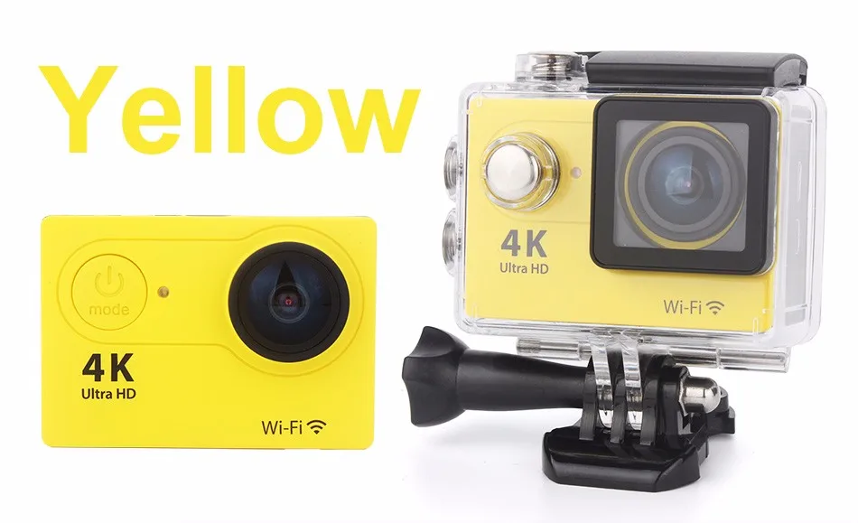 Yellow H9R 2,4G дистанционный HD Yi 4 K мини Wifi Водонепроницаемая Экшн-камера для Go профессиональный шлем Спортивная уличная велосипедная видеокамера подводная микро камера - Цвет: Yellow