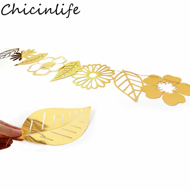 Chicinlife 1 компл. полые Дизайн поддельные цветок листья овсянка баннер День рождения